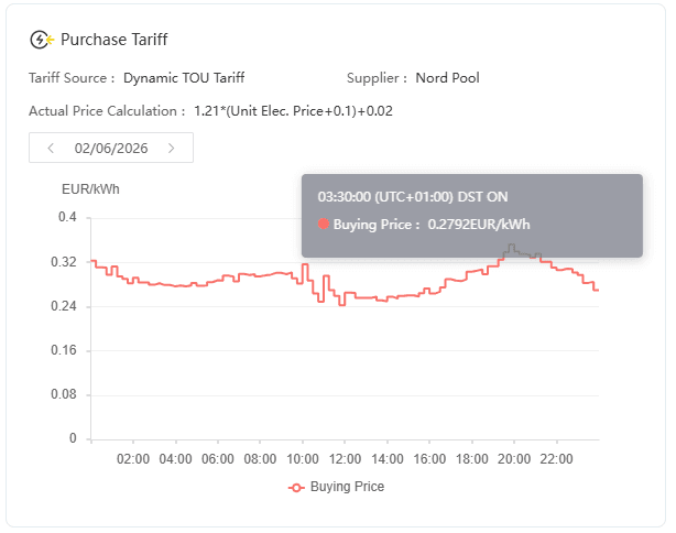 solis app purchase tariff
